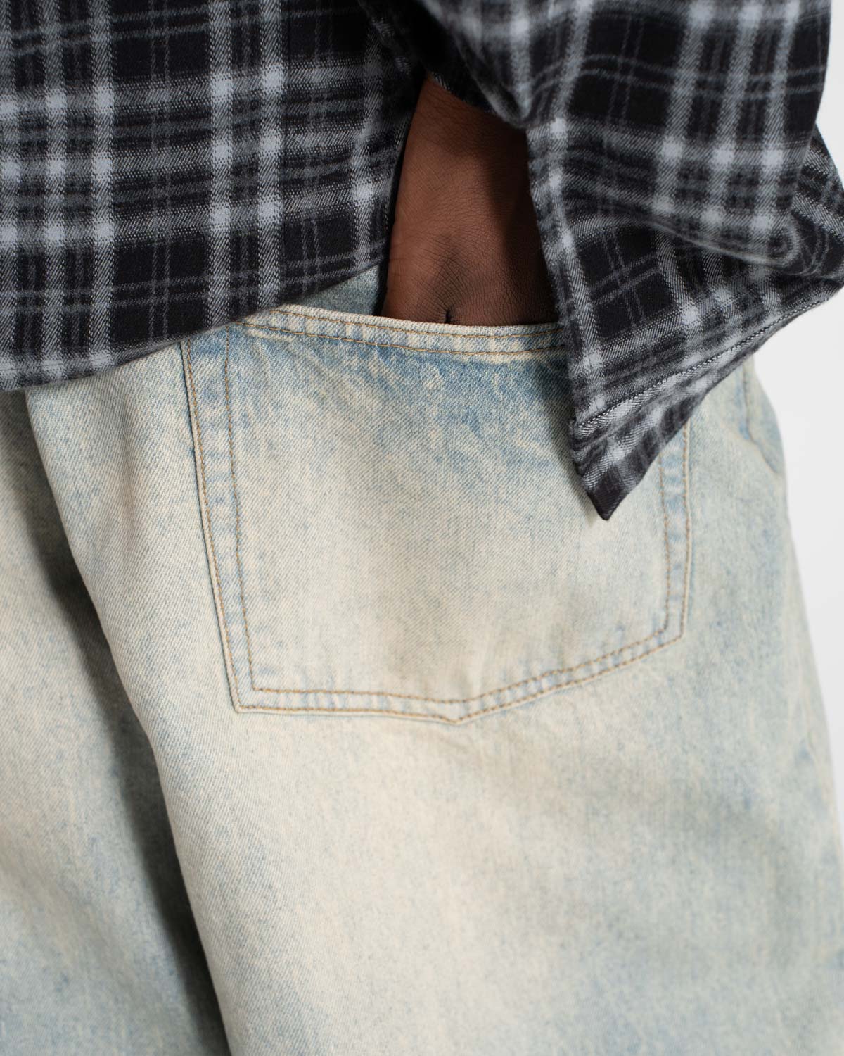 Extra baggy Denim Jeans Light blue vintage wash